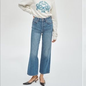 Aritzia Denim Forum Farrah High Waisted Wide Leg Jeans